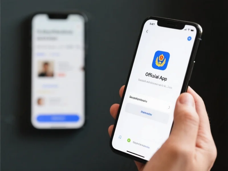 区分官方应用与仿冒应用的界面设计